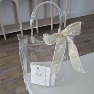 New Never Used Clear Tote Bag DIOR  Ribbon & Miss DIOR Samples 3x